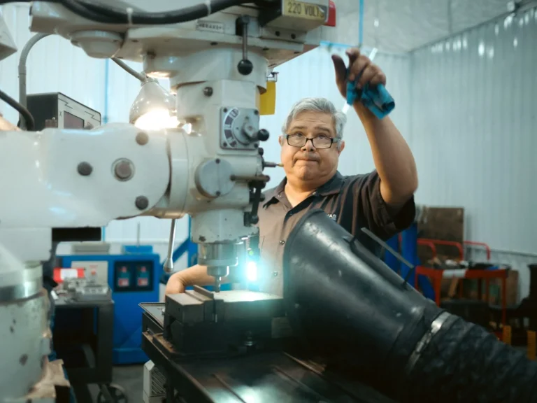 Texas Injection Molding technician operating precision machining equipment for injection mold tooling and manufacturing support