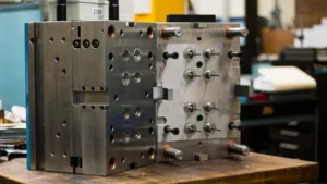 Precision injection mold tooling used to produce custom plastic parts